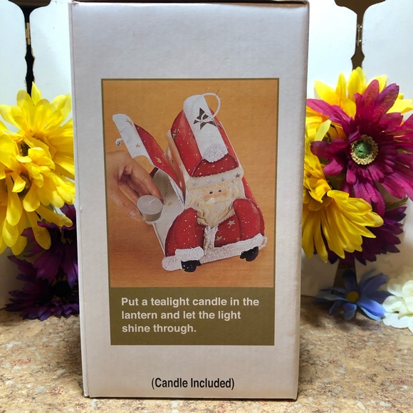 Vintage Santa Metal Lantern Candle Holder, Original Box & Factory Sealed W/Tag - Picture 3 of 7